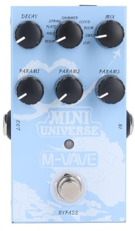 Yinhing M VAVE Gitarreffektpedal med Efterklangstyper Varmt Autentiskt Ljud Digitalt Modelleringsreverb för Musiker och Kreatörer