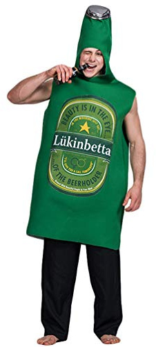 Mingdoo Ölflaska kostym nyhet maskeraddräkt för vuxna cosplay oktoberfest outfit, Ölflaska, en storlek