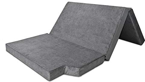 Premium Visco Schlafauflage für V-Klasse, Vito & Tourer | Klappmatratze 190x142x10 cm, Dunkelgrau | Faltbare Matratze für Bus, viskoelastischer Schaum + Kaltschaum