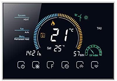 T-storm Termostato Smart Wi-Fi caldo/freddo per fan-coil a 2/4 tubi con display LCD a colori adatto a scatola 503 - compatibile con Alexa, Google Home e IFTTT