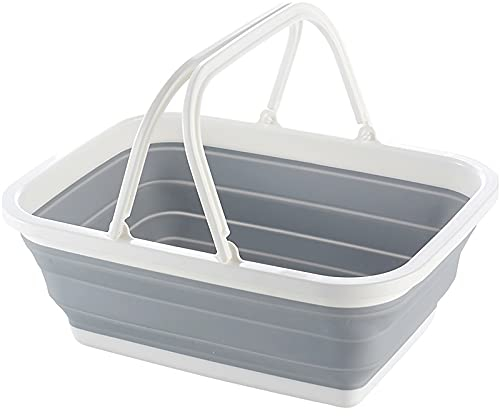 Collapsible Sinks Camping Picnic Baskets Folding Laundry Basket Foldable Ice Buckets Collapsible Washing Up Bowl with Handles for Washing Dishes Hiking Home Laundry Bathroom Bedroom Storage