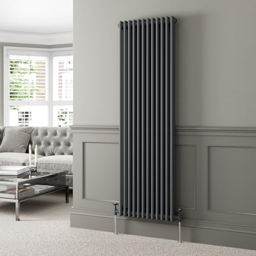 DuraTherm® 1800 x 560mm Anthracite Grey Traditional Vertical Designer Radiator Double Column Colosseum Cast Iron Style Central Heating Panel Radiators Rad