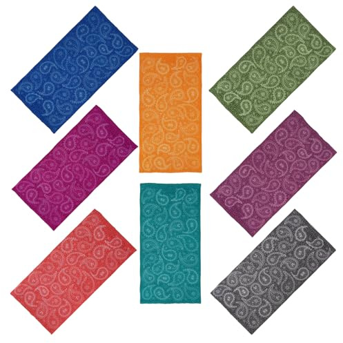 SMEHCF 8 multifunktionella bandanas för kvinnor män, Röd svart grön blå lila cashew blomma, one size