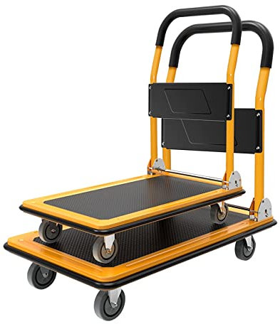 Carrello a spinta portatile per camion con piattaforma con ruote silenziose, carrello per camion con piattaforma multifunzionale, per un facile trasporto/sollevamento pesante/77 * 50 * 85 c