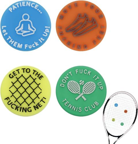 LOVMEAD Tennisdämpfer, Tennisschläger Dämpfer 4 8 Stück, Tennisschläger Vibration Dämpfer, würzige Aggressive Erinnerung, um Sie auf Ihrem Tennis zu halten lustige Tennisschläger (4 Stück-Bunt)