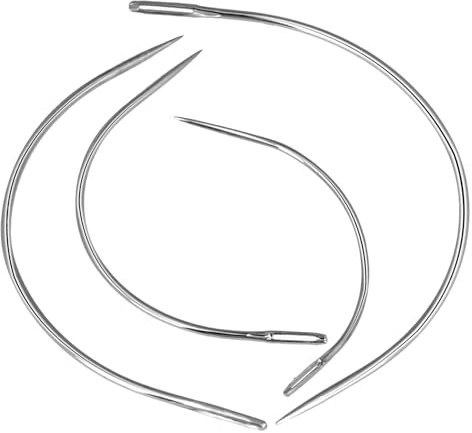 Webnadeln vom Typ C Gebogene Nadeln Strapazierfähige Gebogene Polsternadeln Leder Sattlernadel Perücke C Nadeln Rund Nähnadel für Teppiche Leder Segeltuch Reparaturen Webarbeiten