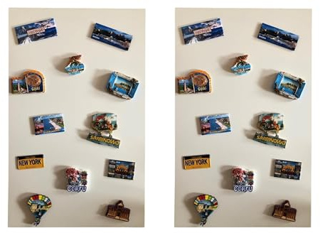 2x Lättvikts Magnettavla i Metall Vit 66x42 cm, Magnetbräda, Magnetisk Metalltavla Väggpaneler, Ultratunn Stål, Magnettavla för kök, kontor, rum