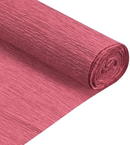 QUARKZMAN Kreppband 50 x 210 cm Kräuselband Pastell Kreppband Seidenpapier Floristkrepp Krepp-Papier för hantverk Dekoration Presentförpackning Blommor, Mörkröd