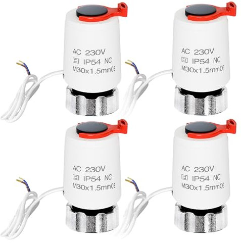 Stellantrieb Fussbodenheizung 230v M30x1,5 NC (stromlos geschlossen), Stellmotor VA80 für Fußbodenheizung, Fußbodenheizung Ventil für nahezu jeden Heizkreisverteiler (4)