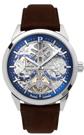 Pierre Lannier - Armbanduhr Automatic Monarck - Automatic Uhrwerk - Gehäusedicke: 11.6 mm - Gehäusebreite: 43 mm - Edelstahl - Bleu - 5 ATM