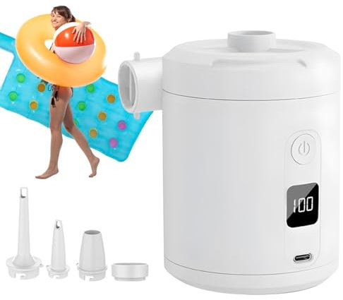 Pxcewdcx Air Pump for Air Mattress,Cordless Rechargeable Air Bed Pump | Quick Fill Automatic Blow Up Tool for Swimming Rings Sleeping Bed Pool Floats Outdoor Camping Road Trip