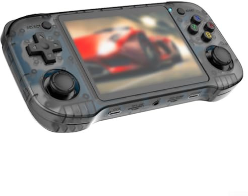 Console di gioco portatile R46H, console di gioco portatile retrò R46H con schermo HD IPS da 4 5 pollici per giochi multipli Linux (R46H-64G nero)