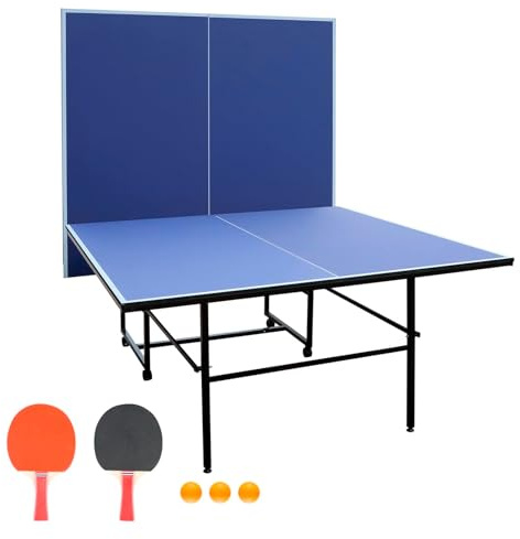 SculPong 9FT Ping Pong Table Foldable Table Tennis Table for Indoor Outdoor with Net, Table Tennis Paddles and Balls, Multi-Use Family Game Table for Kid Teenager Adult, Compact & Portable