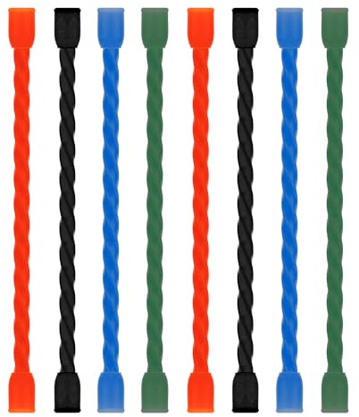 LOIUO 4-Inch Silicone Twist Ties 8PCS Reusable Cable Ties Steel-Core Straps Rubber Organizer All Purpose Bendable Cord for Indoor Outdoor Bundling Holding Securing and Wrapping Cables (4 Colors)