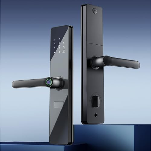 Serratura Per Porta D'ingresso Senza Chiave Con Maniglia, Controllo Tramite APP TTLock - Serratura Di Sicurezza Intelligente Con Impronta Digitale Per Porta D'ingresso, Facile Installazione
