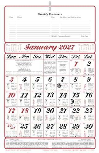Calendar Company 2027 America's Original Almanac Calendar. Made in the USA!