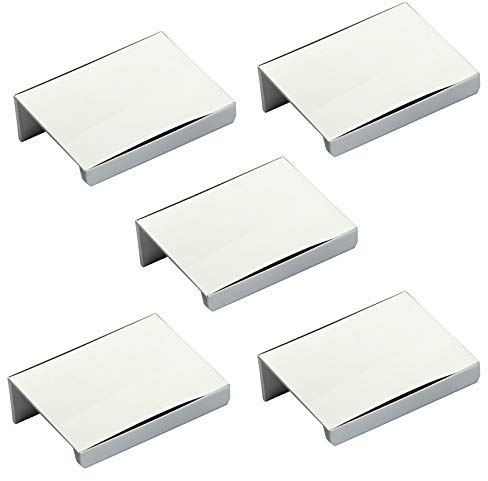 SOTECH 5 Stück Möbelgriffe Blankett Jane 50 mm Chrom poliert BA 32 mm Schrankgriffe zur Montage an der Frontinnenseite inkl. Befestigungsschrauben