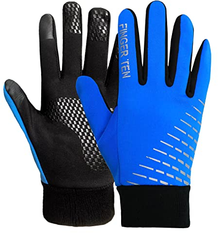 LOVMEAD Winter Handschuhe Kinder Fahrrad Jungen Mädchen Touchscreen Winterhandschuhe rutschfest Winddicht Fahrradhandschuhe für Radfahren Laufen Fußball Skifahren (S, Blau)