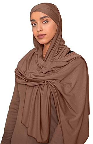 Damen Hijab einfarbig Jersey Muslim Hijab weiche Baumwolle Stretch Kopftuch
