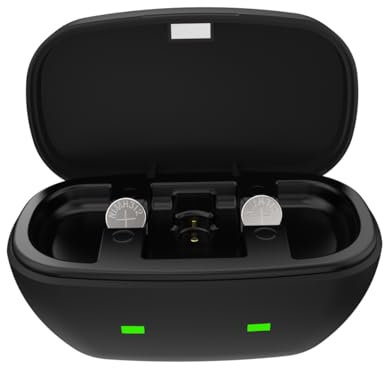 Batterie ricaricabili per apparecchi acustici e caricabatterie per amplificatori acustici 312, caricabatterie con 2 batterie ricaricabili a bottone (caricabatterie + 2 batterie 312)