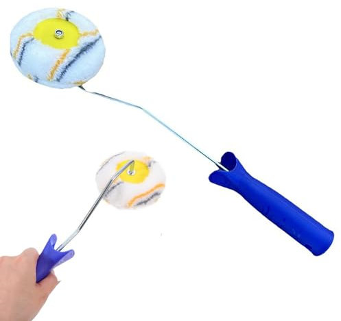 Qinsky Rodillos de Pintura de Esquina,Rodillo de Esquina Profesional Rodillo de Microfibra Rodillo Pintura para Interiores Rodillo para Bordes para Pinturas de Emulsión Látex y Acrílicas