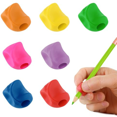 Ymapinc 7 piezas de agarres ergonómicos para lápices, empuñaduras suaves para mayor comodidad y alivio de la fatiga de la mano, ajuste universal para lápices y bolígrafos