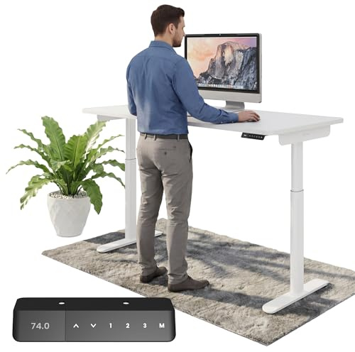Ergotopia Desktopia One - Escritorio eléctrico regulable en altura, altura regulable, mesa ajustable con certificación TÜV, 180 x 80 cm