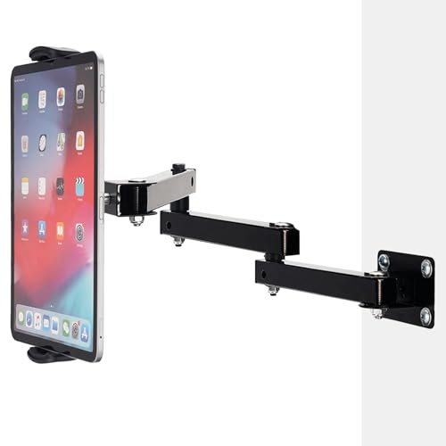 YCBTREE Tablet Wandhalterung,360° Drehbar Halterung Wand Ausziehbare Monitorhalterung für 4-13 Zoll Mobiltelefone Tablet für Küche Fitnessstudio Schlafzimmer Lesezimmer (3 Teile)