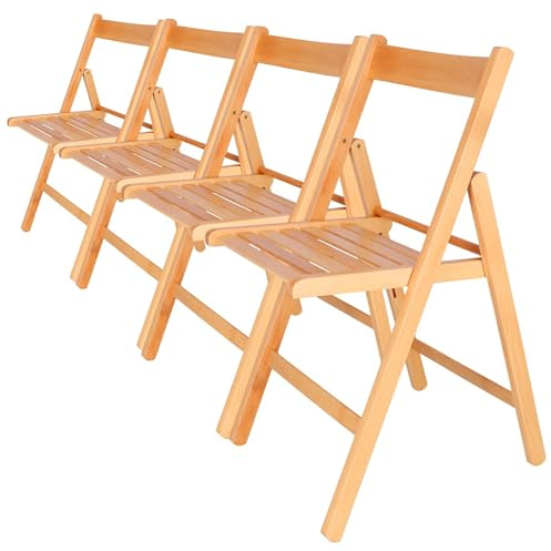 Well Home MOBILIARIO & DECORACIÓN - Pack 4 Sillas Bas en Madera de Haya, Aceite