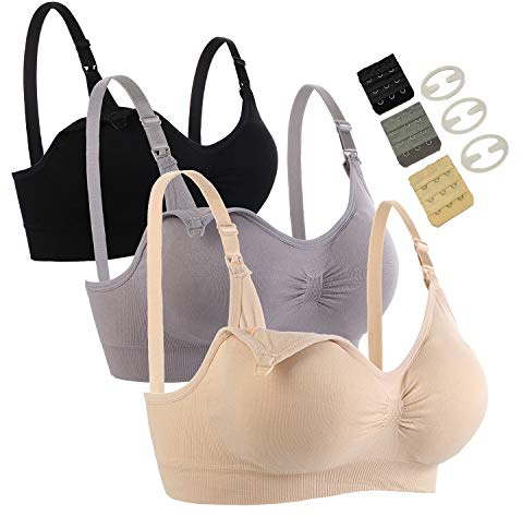 Seitop Lot de 3 soutiens-gorge d'allaitement pour femme, soutiens-gorge d'allaitement sans coutures, g1, XX-Large
