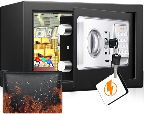 Mejasg Home Safe Box with Money Bag, Small Safe for Home with USB Type-C Port, Alarm and Silent Mode, Digital Safe Money Safe for Money Medicine Jewelry(NO REMOVEABLE SHELF)