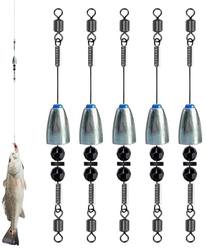 Dreuhuing Kit per La Pesca del Pesce Gatto - Clip con Palline di Piombo - Esche Artificiali Pesce Gatto,Adatto a Bass, Trota, Acqua Salata, Barca, Traina, Kayak, Fiume, Lago e Stagno