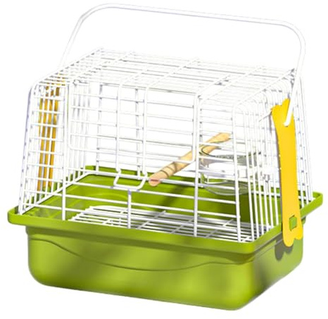 JWQFBC Caisse de Transport pour Oiseaux en 3 Parties, Cage de Mobile avec Perchoir, Mangeoire et Large Ouverture, en Fer Robuste, Facile à Nettoyer, P, Lot de 3