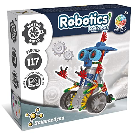 Science4you Robotik Deltabot - EIN Roboter Bausatz mit 117 Stücke - Roboter Selber Bauen mit Dieser Elektronik Baukasten, Lernspiel UNT Konstruktionsspielzeug fur Kinder ab 7 8 9 10 11+ Jahre