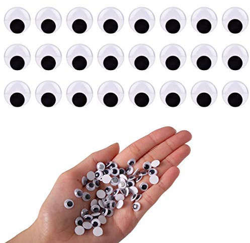 BEADNOVA Black Wiggle Googly Eyes 500pcs Wobbly Eyes with Self Adhesive Sticker for DIY Craft Scrapbooking (8mm, 500pcs)
