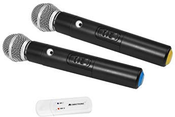 OMNITRONIC UWM-2HH USB Funkmikrofon-Set mit zwei Handmikrofonen/Zubehörset für kompatible Omnitronic-Produkte