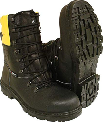 RocwooD Black & Yellow Chainsaw Forestry Aborist COFRA Boots Class 1 Size 9.5 Euro 44