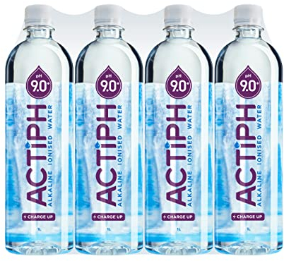 Alkaline Ionised Spring Water pH9+ Purified with Electrolytes Clean and Smooth Taste ACTIPH Water (1L x12)