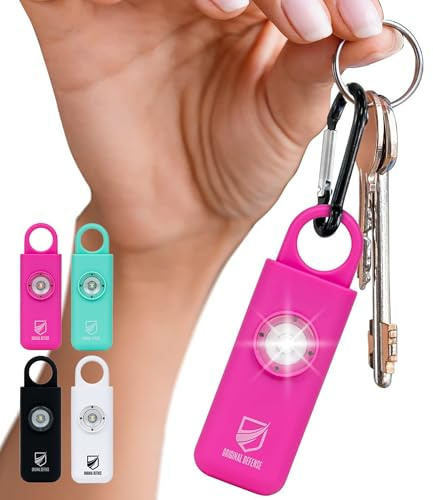 Original Defense® Siren Self-Defense Alarm (Magenta) - 130 dB Keychain Alarm with LED Strobe Light for Women, Children, and Elderly - Police Recommended