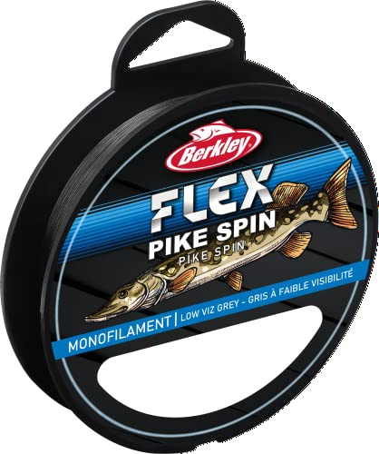 Berkley Flex Pike Spin, línea de Pesca, monofilamento, Pesca de depredador, Lucio, Unisex, Gris Transparente, 0,25 mm | 4,8 kg | 11 Libras | 300 m | 330 Yardas