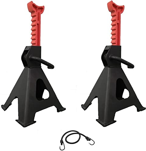 Compatible avec JEEP Paire de cric à chevalet pour support de voiture avec mécanisme à clic et base solide capacité 2 tonnes