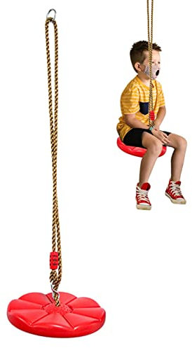 Moageme Climbing Rope Tree Swing with Platforms and Disc Swing Seat, 90-170cm Adjustable Rope Swing for Kids and Adults Backyard Outdoor, 150KG Load Bearing