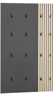 Schildmeyer Alexa - Set pannelli appendiabiti in legno derivato con finitura stile pannello fonoassorbente, nero opaco
