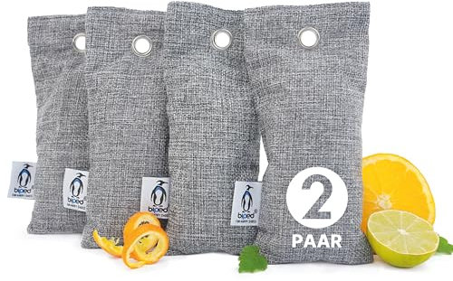 biped FRESH! Schuhdeo gegen Geruch und Schweiß - Schuhkissen mit Bambus Aktivkohle & Citrus Duft - Geruchsentferner für alle Schuhe und Sporttaschen z2812(4 Stück)