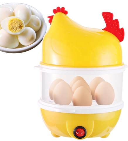Hervidor De Huevos,Cocedor Eléctrico Para Tortillas Y Huevos Escalfados - Máquina Con Diseño De Gallina De Doble Nivel, Gran Capacidad Para Verduras Al Vapor Y Desayunos, Accesorio De Cocina Multiusos
