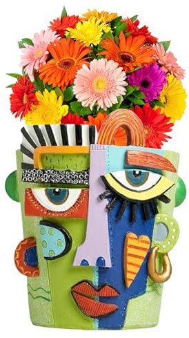 Generico Vaso Decorativo a Forma di Volto - Pianta da Interno con Volto Fantasioso - Decorazione Resina Artistica per Casa, Vaso Bonsai 15 cm con Foro di Drenaggio per Giardino, Esterno e Interni