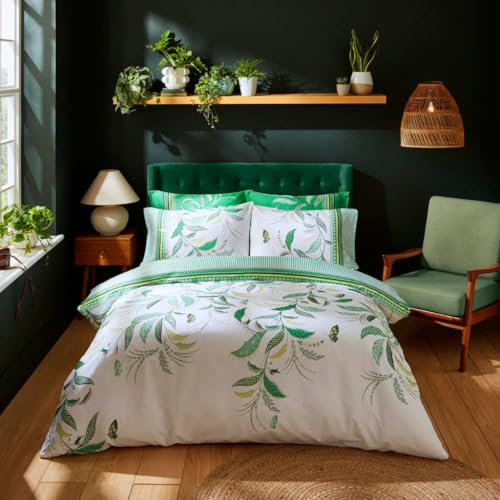 Ashley Wilde Sara Miller Fern Garden Superking Duvet Cover Set In Spring Green
