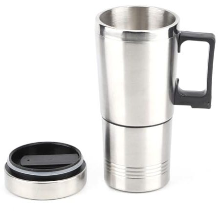 Kikumi Auto Elettrica Caffettiera con Caffettiera Tazza di Riscaldamento Dell'acqua 12v 350 Ml+150 Ml