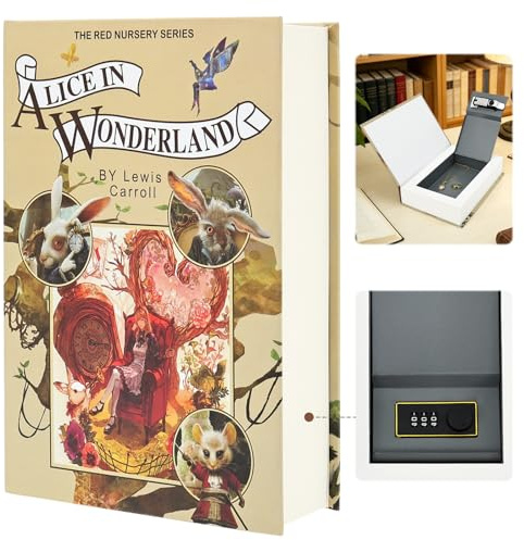 Decorative Book Safe with Combination Lock, Stacked Hardcover Books Boxes Secret Hidden Storage Diversion Box for Cash Phone Passport Valuables Home Office Bookshelf Journey Secrets(B)