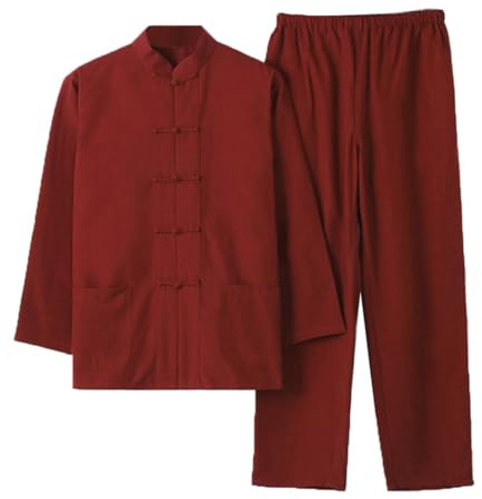 Pure Cotton Kung Fu Martial Arts Suit - Chinese Traditional Clothing Tang Suit Kung Fu Uniforms red-5XL